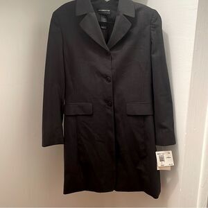 NWT — Liz Claiborne Long Wool Blazer Coat Size 8